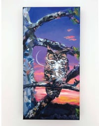 Mother Moon - Great horned owl painting
