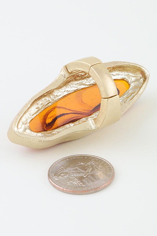 Image of Polished Marble Oval Statement Ring