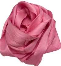 Image 1 of 10YD BUBBLE GUM HAND DYED SARI SILK RIBBON BY COLOR BURST SILK