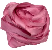 Image 2 of 10YD BUBBLE GUM HAND DYED SARI SILK RIBBON BY COLOR BURST SILK