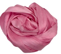 Image 4 of 10YD BUBBLE GUM HAND DYED SARI SILK RIBBON BY COLOR BURST SILK