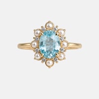 Image 1 of Rosette Aquamarine Ring