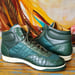 Image of Gucci Limited Edition Green Crocodile Sneakers