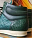 Image of Gucci Limited Edition Green Crocodile Sneakers