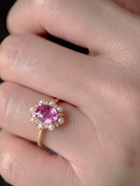 Image 8 of Rosette Pink Sapphire Ring