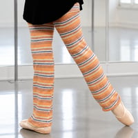 Image 1 of Orange Stripe Long Leg Warmers