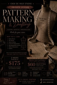 DEPOSIT ONLY Pattern Making Private Session 
