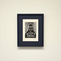 Image 1 of TO LET Linocut - Dark Blue (Framed)
