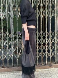 Image 3 of  Moonlight Hobo Bag — black with  fringe