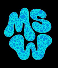 Image 2 of MSW bubble blue logo black shorts