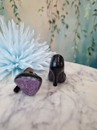 Image 3 of Black Gothic Shoes for MiniFee – for High-Heeled Feet (Kill-Heeled Feet) red flowers