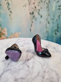 Image 4 of Black Gothic Shoes for MiniFee – for High-Heeled Feet (Kill-Heeled Feet) red flowers