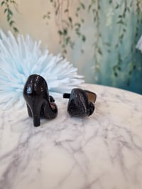 Image 2 of Black Shoes for MiniFee – for High-Heeled Feet (Kill-Heeled Feet) red flowers