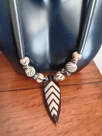 Image 3 of BUFFALO BONE BEADS AND ARROWHEAD NECKLACE