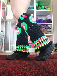 Image 2 of Neon Sunflower Legwarmers