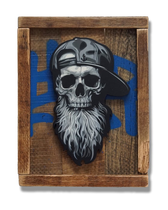Image of HOLD FAST (SMALL SKULL BLUE)