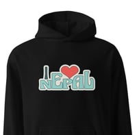 Image 4 of I Love Nepal Hoodie Black/Grey