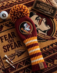Image 1 of Florida State SEMINOLES custom Golf Club Cover hand knit logo College football fan  gift-a03a0266