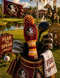 Image 2 of Florida State SEMINOLES custom Golf Club Cover hand knit logo College football fan  gift-a03a0266