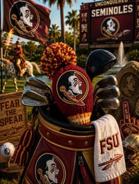 Image 3 of Florida State SEMINOLES custom Golf Club Cover hand knit logo College football fan  gift-a03a0266