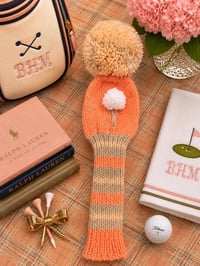 Image 3 of Peaches and cream embroidered handknit GOLF Club Covers choice of design-2c4747ea