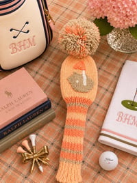 Image 4 of Peaches and cream embroidered handknit GOLF Club Covers choice of design-2c4747ea