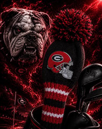 Image 1 of Georgia BULLDOGS custom Golf Club Cover hand knit logo College football fan  gift-b506c113