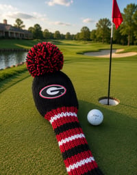 Image 3 of Georgia BULLDOGS custom Golf Club Cover hand knit logo College football fan  gift-b506c113