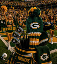 Image 1 of Green Bay Packers custom Golf Club Cover hand knit logo NFL fan  gift