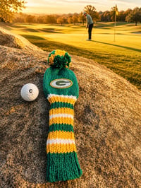Image 2 of Green Bay Packers custom Golf Club Cover hand knit logo NFL fan  gift