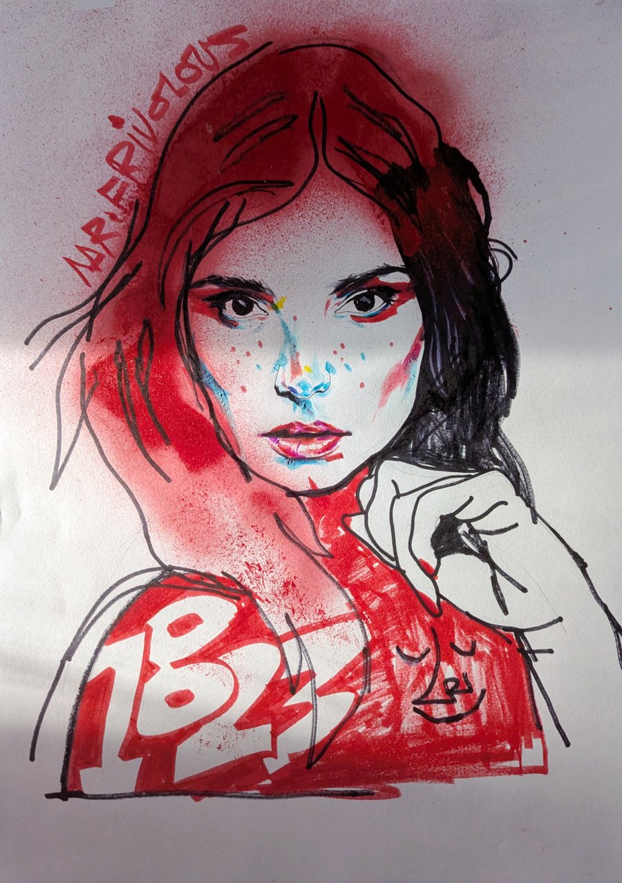 Image of "LADY IN RED" - ORIGINAL