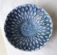Image 11 of Handmade Blue White Papier Mache Bowl | Coastal Wabi Sabi Decor