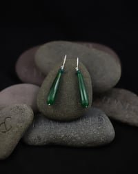 Image 1 of Nephrite Jade Teardrop Earrings