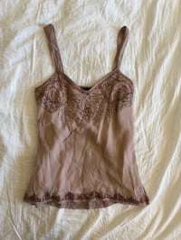 Image 1 of Vintage Y2K mauve silk beaded and sequin cami 