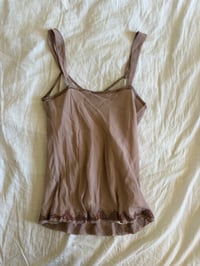 Image 3 of Vintage Y2K mauve silk beaded and sequin cami 
