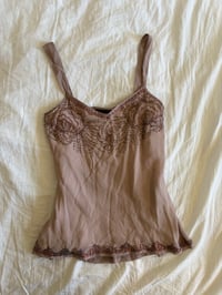 Image 8 of Vintage Y2K mauve silk beaded and sequin cami 