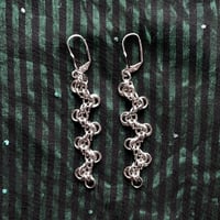Image 1 of I - STAGGERED BYZANTINE CHAINMAIL EARRINGS