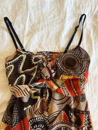 Image 2 of Vintage Y2K asymmetrical hem fairy brown abstract print cami