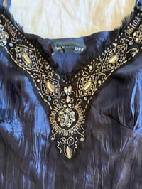 Image 3 of Vintage Y2K silk beaded and sequin gothic whimsy dark fairy cami 