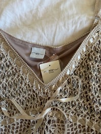 Image 3 of Vintage Y2K crochet beaded cami with ribbon bust detail BNWT 