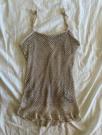 Image 5 of Vintage Y2K crochet beaded cami with ribbon bust detail BNWT 