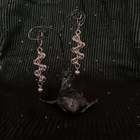 Image 3 of II - STAGGERED BYZANTINE CHAINMAIL EARRINGS WITH HEART CHARM