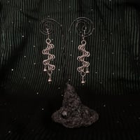 Image 3 of IV - STAGGERED BYZANTINE CHAINMAIL EARRINGS WITH BEADS