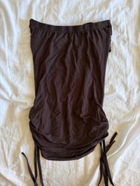 Image 2 of Vintage Y2K chocolate brown ruched sides cami with buckle detail
