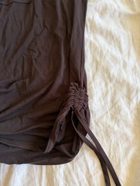 Image 3 of Vintage Y2K chocolate brown ruched sides cami with buckle detail