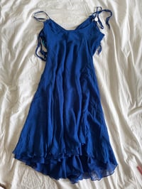Image 3 of Vintage Y2K silk blue sequin bust fairy dress 