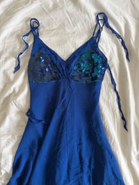 Image 9 of Vintage Y2K silk blue sequin bust fairy dress 