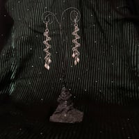 Image 3 of VIII - STAGGERED BYZANTINE CHAINMAIL EARRINGS WITH PEARLS