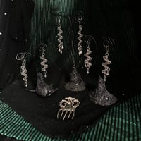Image 4 of IV - STAGGERED BYZANTINE CHAINMAIL EARRINGS WITH BEADS