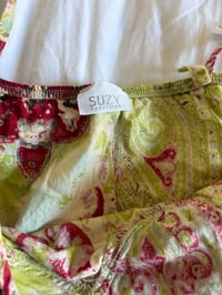 Image 4 of Vintage Y2K green floral cami with sequin bust detail 